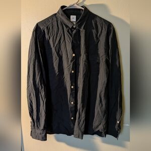 Men's Dark Blue Button-Up Shirt